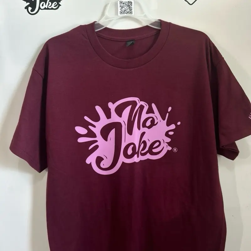 No Joke Splash Tee — Maroon