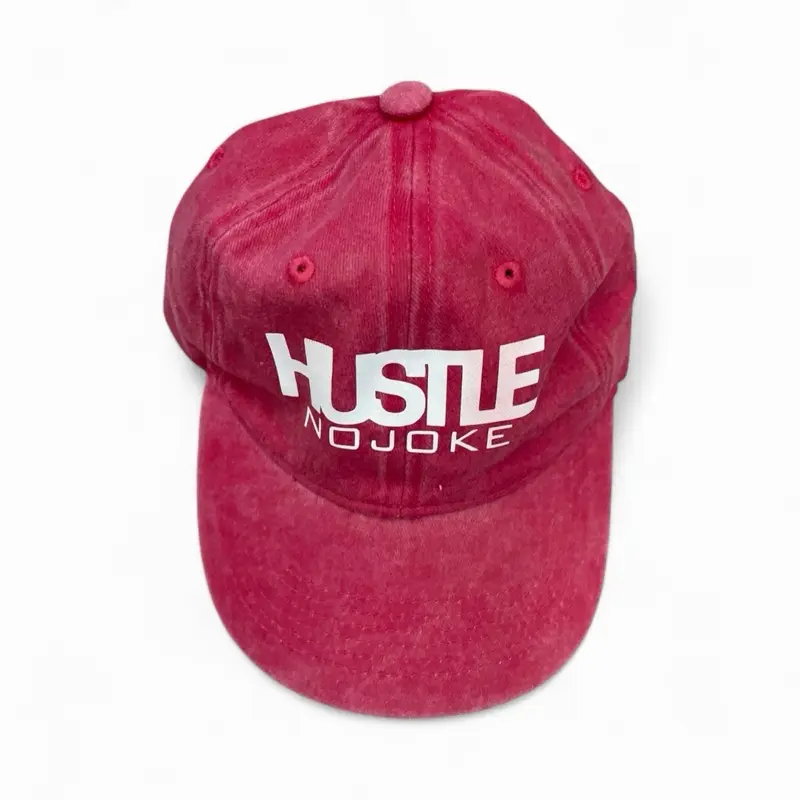Hustle Washed Cap — Crimson